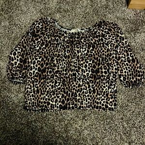 MICHAEL Michal Kors Leopard Print Top